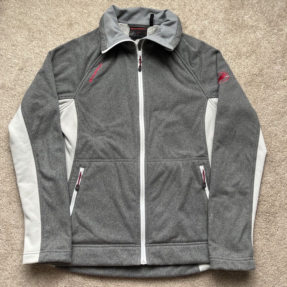 Mammut Fleece Jacket Womens Medium Gray Full Zip Lightweight Gorpcore Outdoors